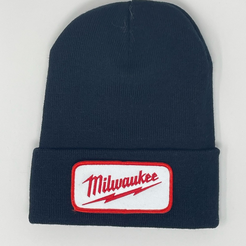 Navy Blue Beanie with Milwaukee Tools patch unique vintage